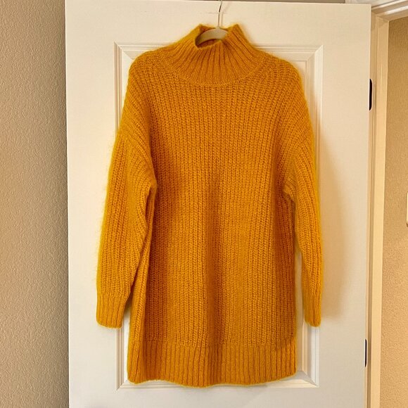 COS Sweaters - COS Tangerine Oversized Tunic Turtleneck Sweater